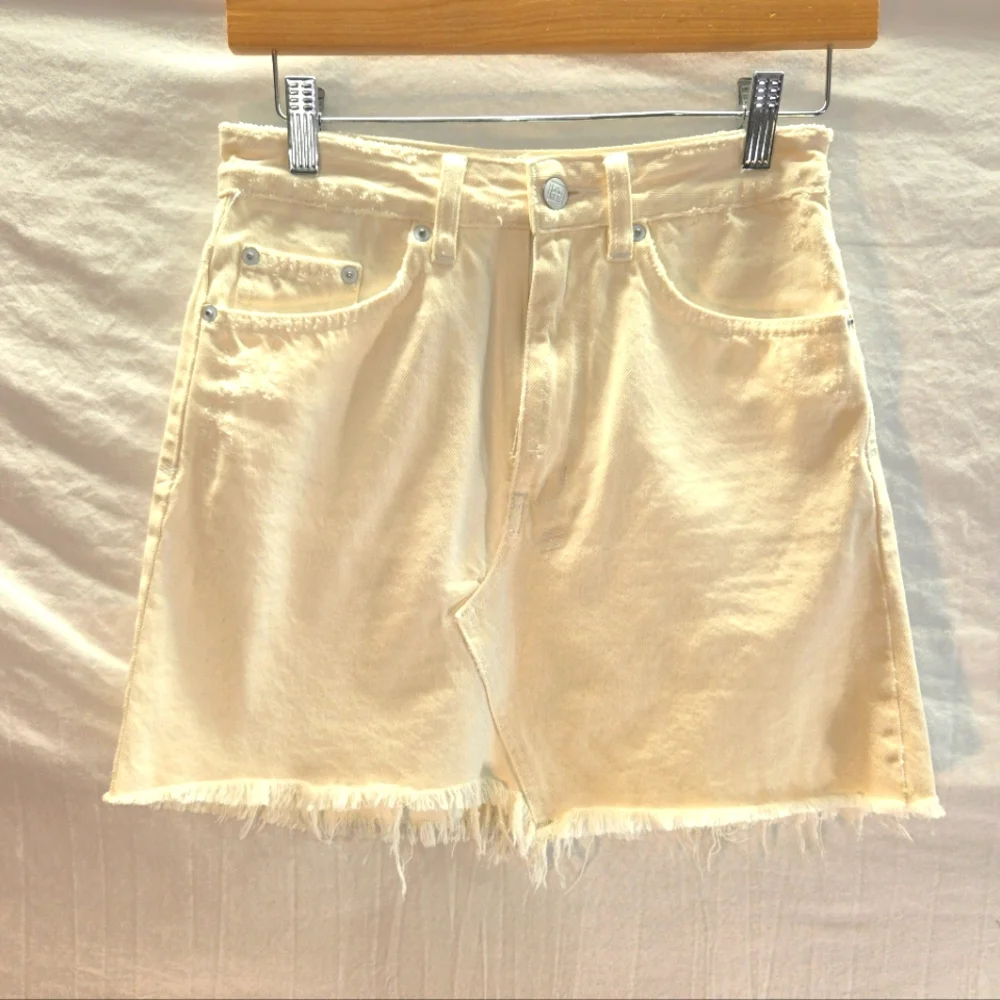 Ksubi Women’s Size 25 Distressed Frayed Mini Denim Jean Skirt New NWOT